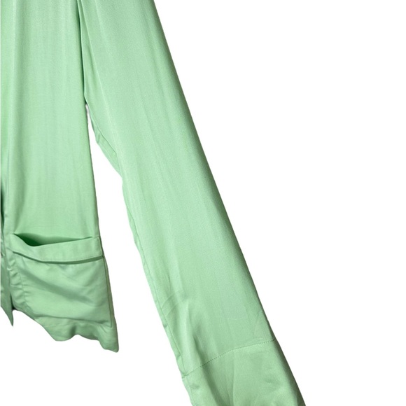 Sleeper Luxury Pajama Top Size XS Button Front Long Sleeve Mint Green Oversized - Picture 6 of 15